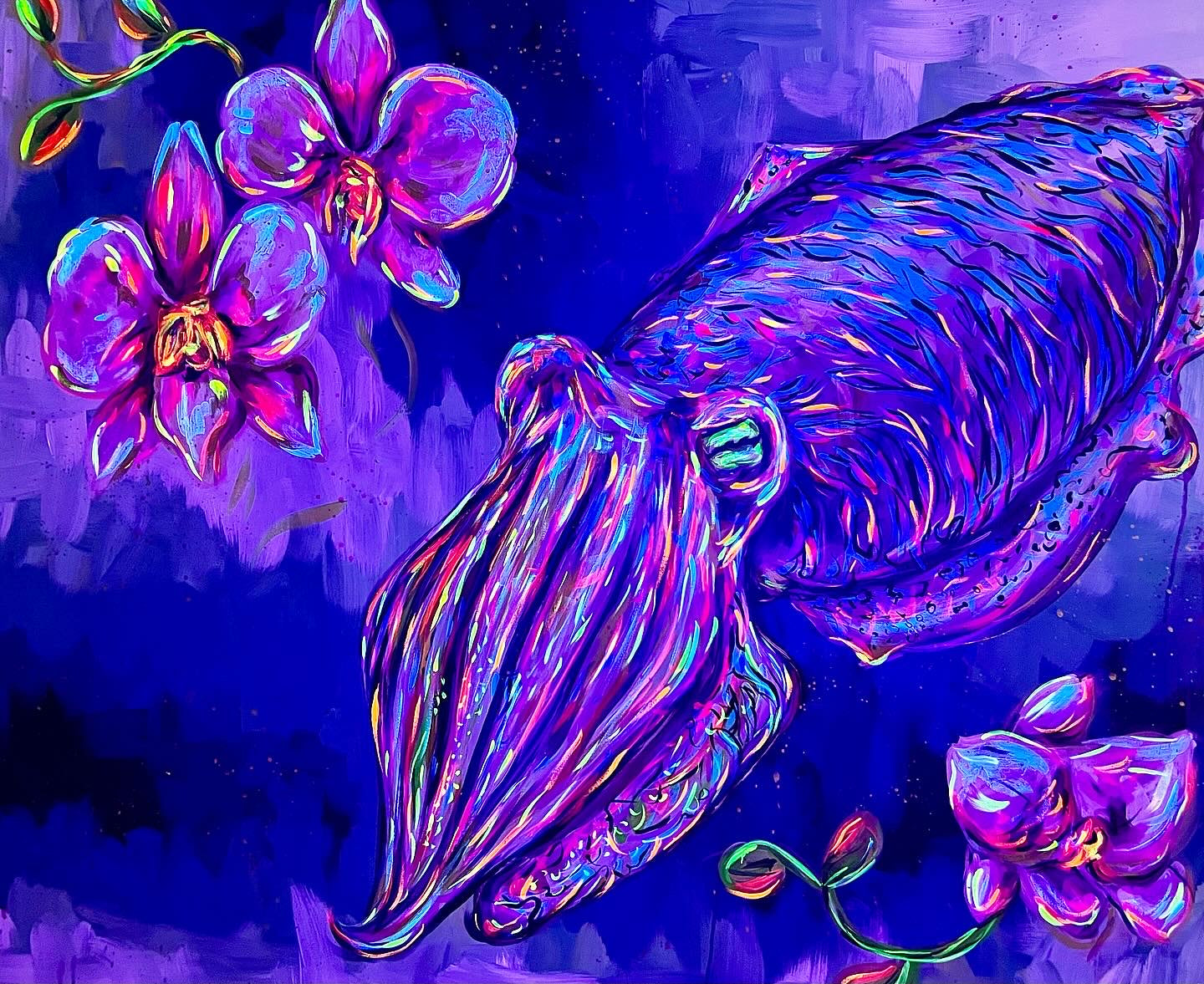 Cuttlefish with Orchids 48x60”