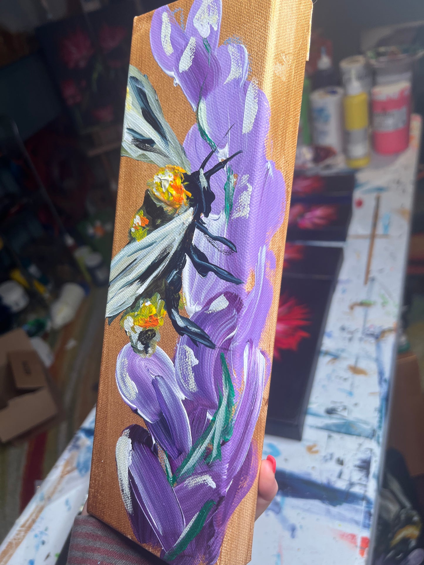 Small lavender bees