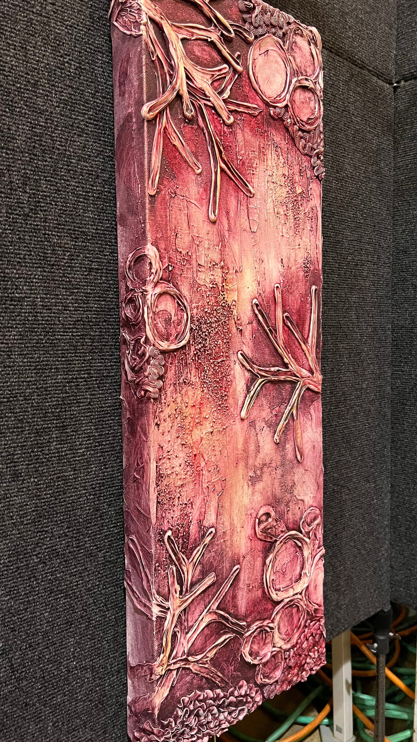 Vertical Reef in Mauve 30x10”
