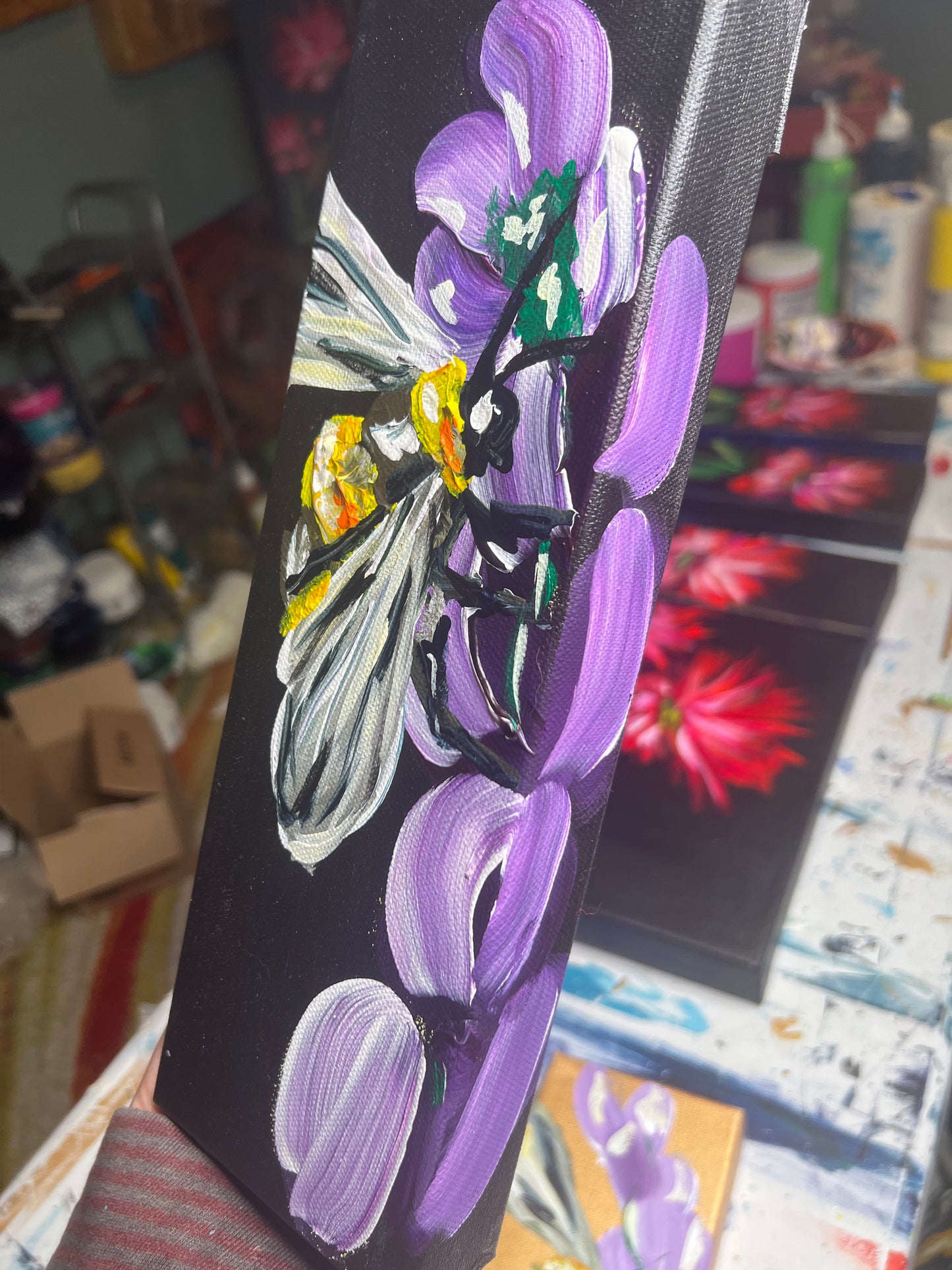 Small lavender bees