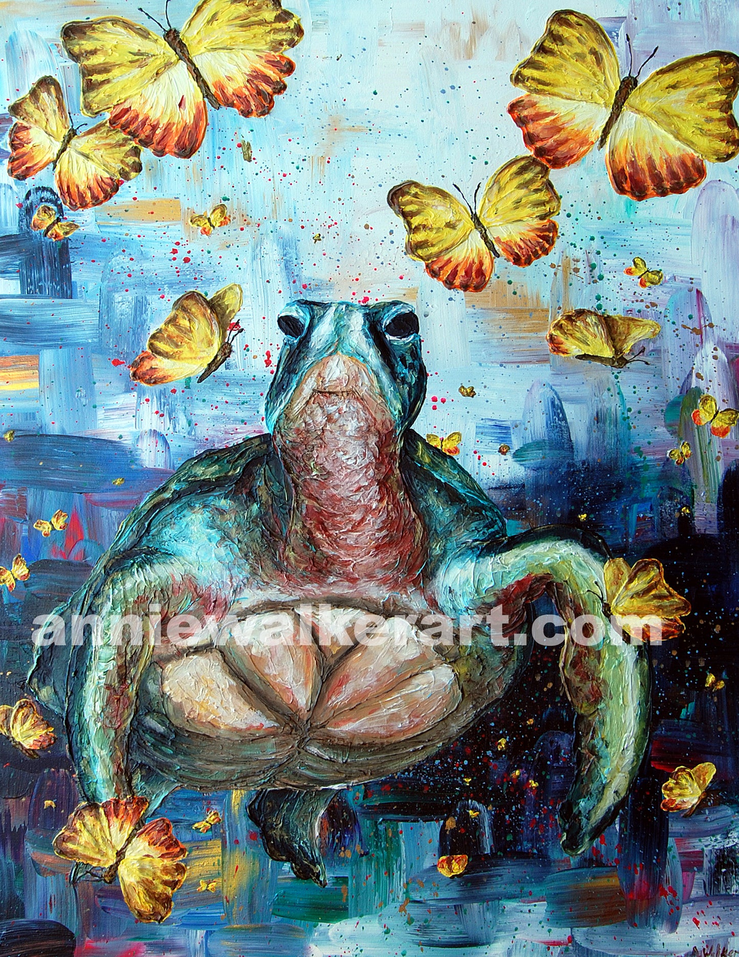 Swimming with Butterflies Print